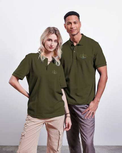 SpaVibes Organic Polo Shirt - kaki