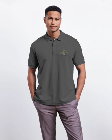 SpaVibes Organic Polo Shirt - houtskool