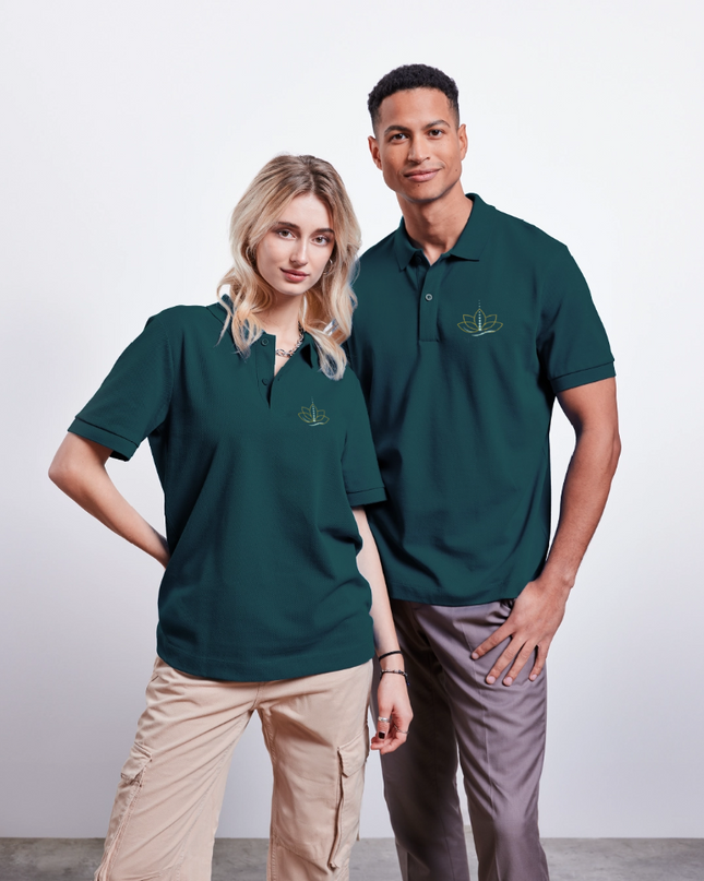 SpaVibes Organic Polo Shirt - donker petrol