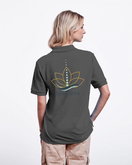SpaVibes Organic Polo Shirt - houtskool