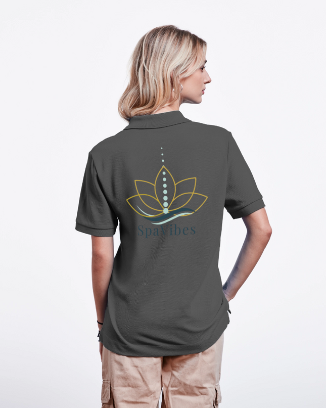 SpaVibes Organic Polo Shirt - houtskool