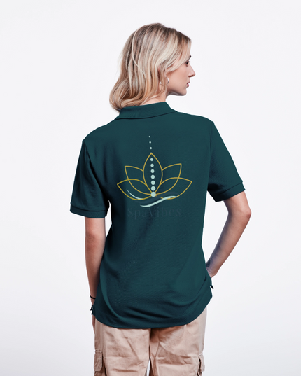 SpaVibes Organic Polo Shirt - donker petrol
