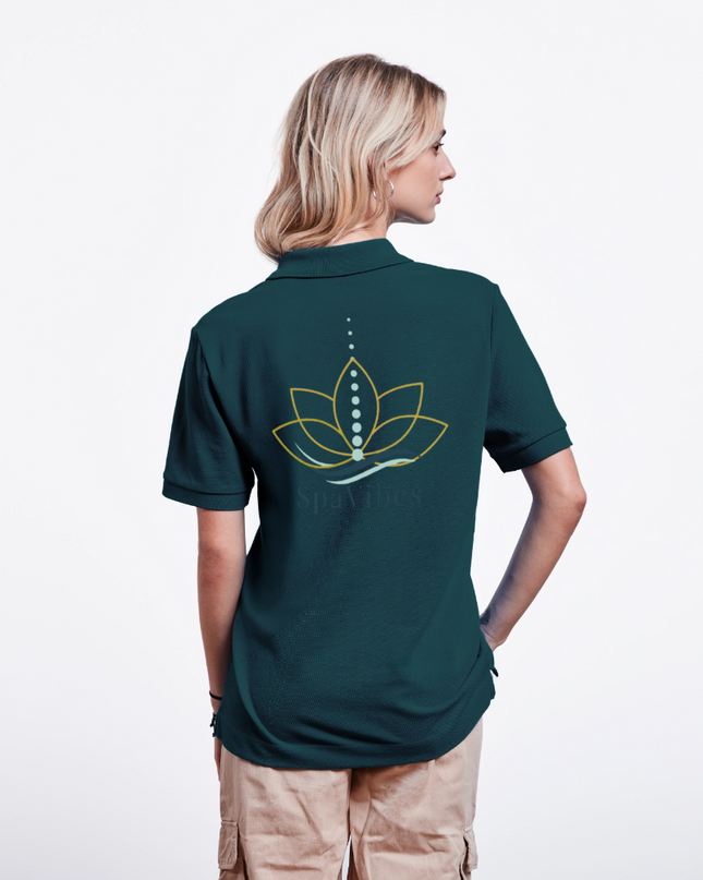 SpaVibes Organic Polo Shirt - donker petrol