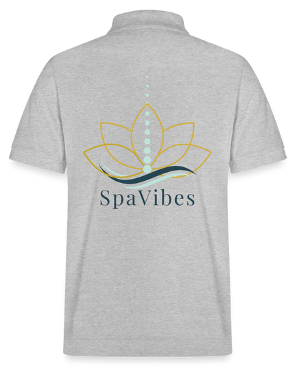 SpaVibes Organic Polo Shirt - grijs gemêleerd
