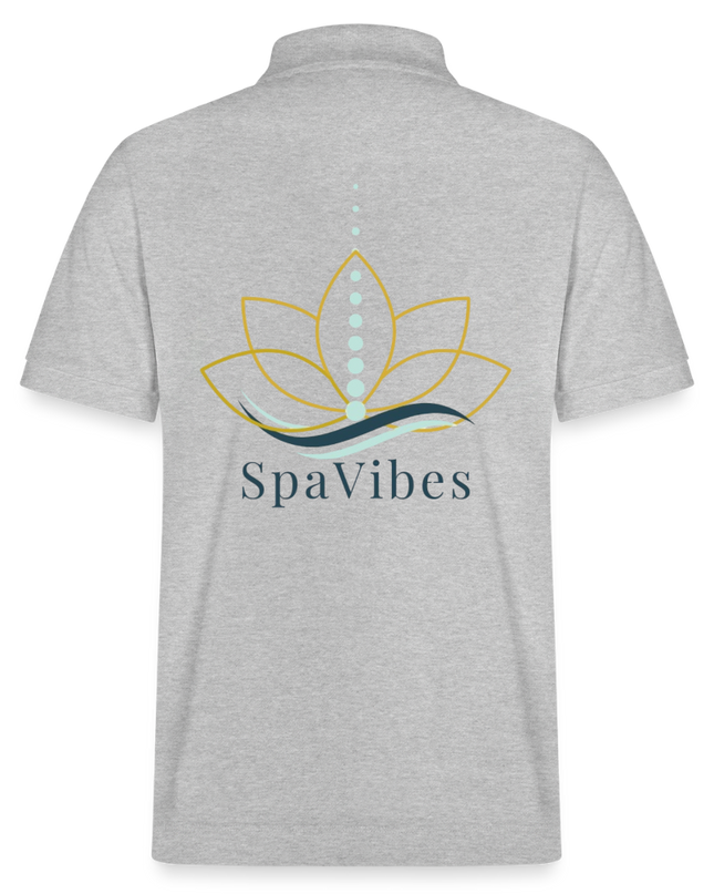 SpaVibes Organic Polo Shirt - grijs gemêleerd