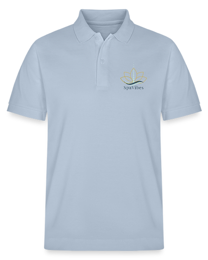 SpaVibes Organic Polo Shirt - sky blue