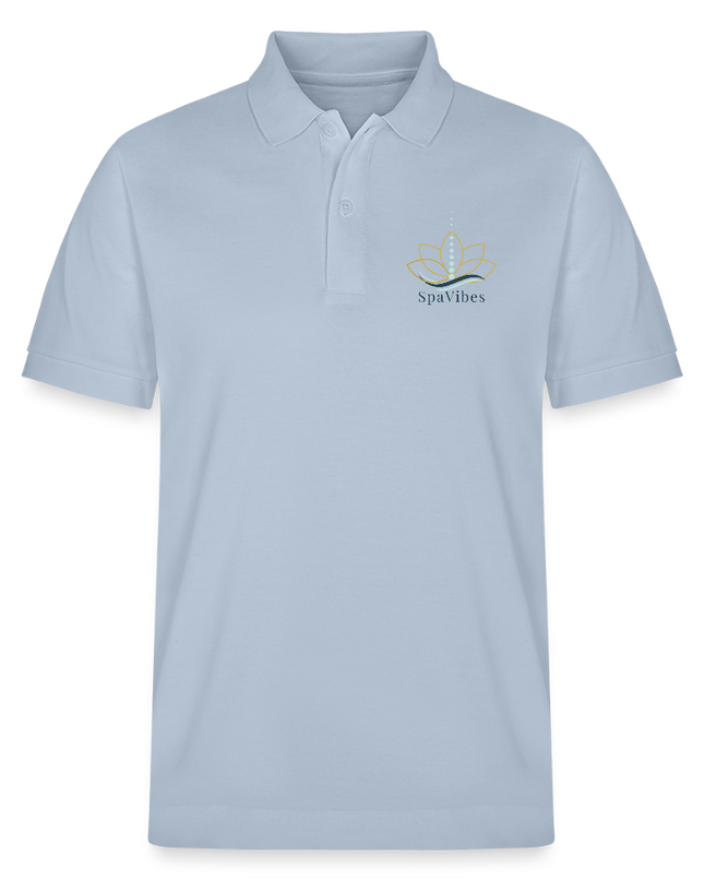 SpaVibes Organic Polo Shirt - sky blue