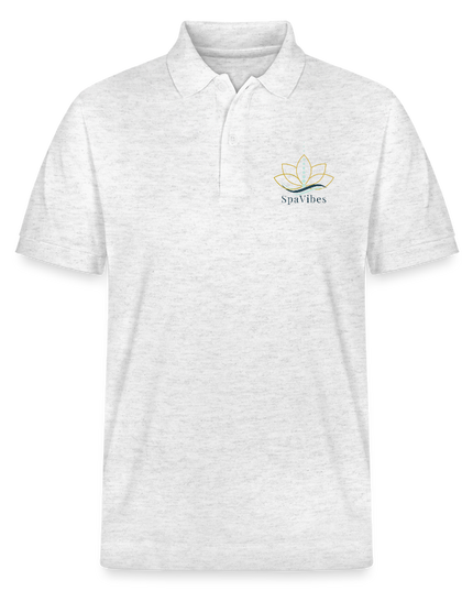 SpaVibes Organic Polo Shirt - heather wit