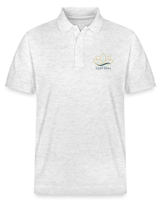 SpaVibes Organic Polo Shirt - heather wit