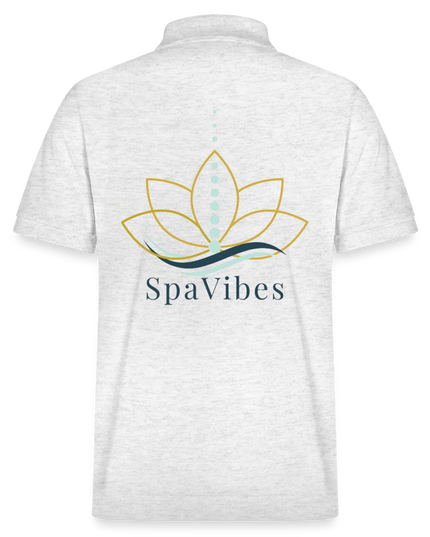 SpaVibes Organic Polo Shirt - heather wit