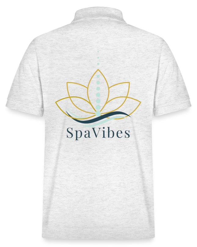 SpaVibes Organic Polo Shirt - heather wit
