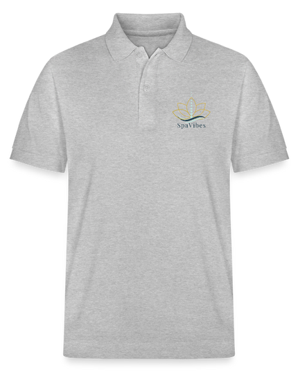 SpaVibes Organic Polo Shirt - grijs gemêleerd