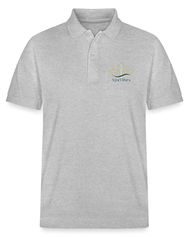 SpaVibes Organic Polo Shirt - grijs gemêleerd