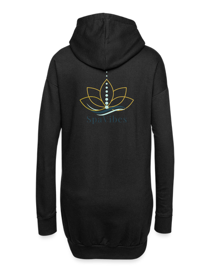 SpaVibes Hoodie Dress - zwart