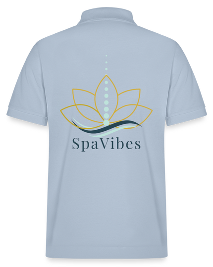 SpaVibes Organic Polo Shirt - sky blue