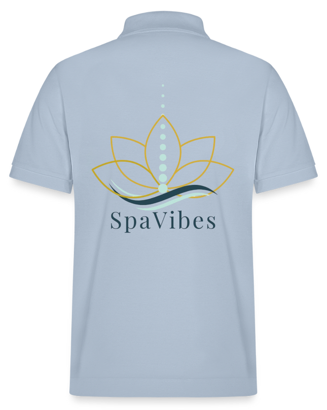 SpaVibes Organic Polo Shirt - sky blue