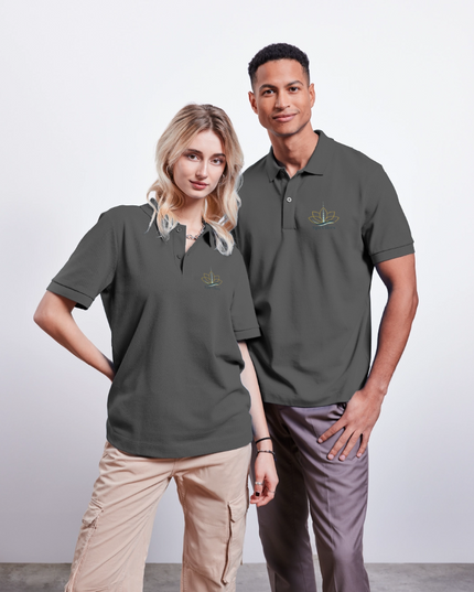SpaVibes Organic Polo Shirt - houtskool