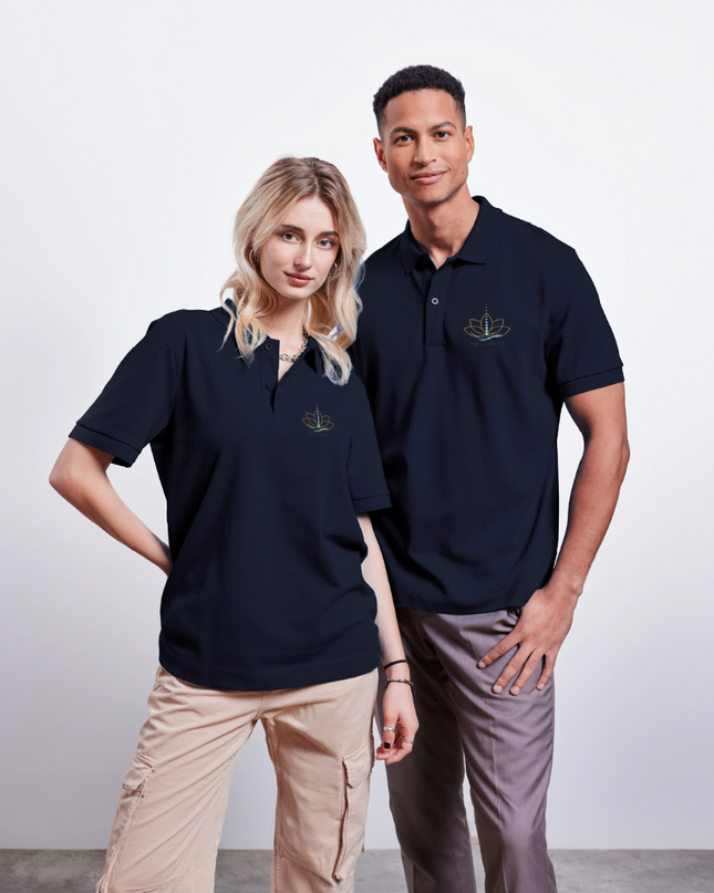SpaVibes Organic Polo Shirt - navy