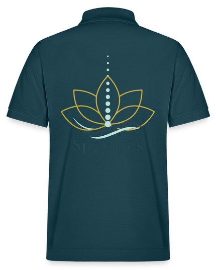 SpaVibes Organic Polo Shirt - donker petrol
