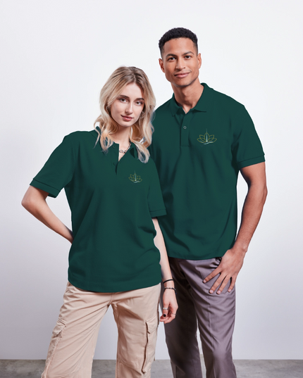 SpaVibes Organic Polo Shirt - geglazuurd groen