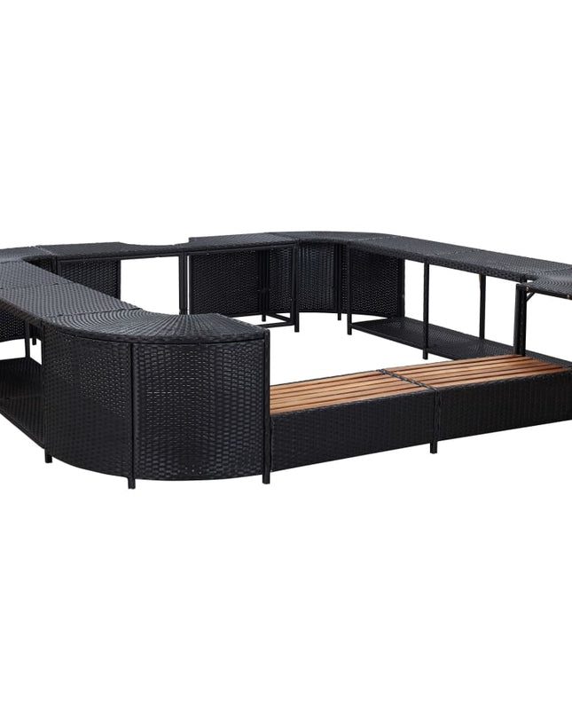 Spa-Ombouw Vierkant 268X268X55 Cm Poly Rattan