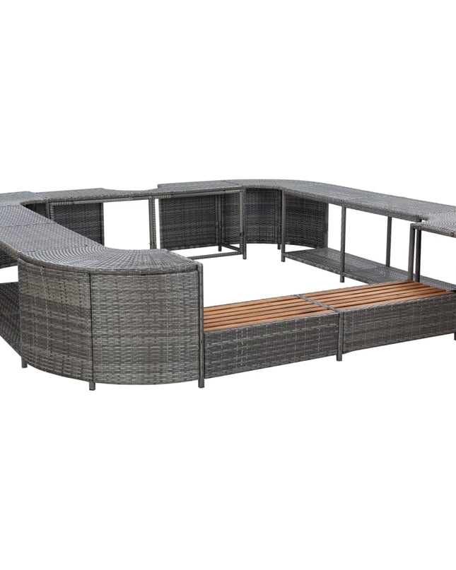 Spa-Ombouw Vierkant 268X268X55 Cm Poly Rattan