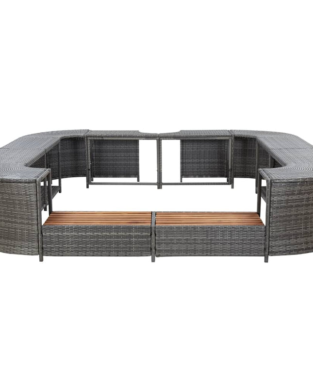 Spa-Ombouw Vierkant 268X268X55 Cm Poly Rattan