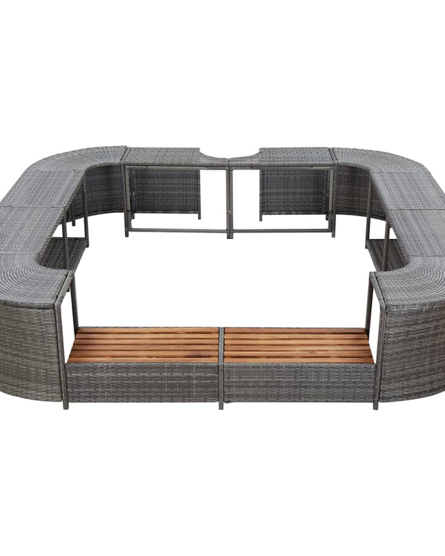 Spa-Ombouw Vierkant 268X268X55 Cm Poly Rattan