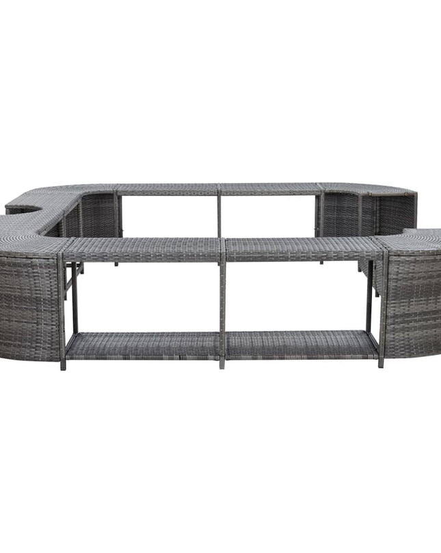Spa-Ombouw Vierkant 268X268X55 Cm Poly Rattan