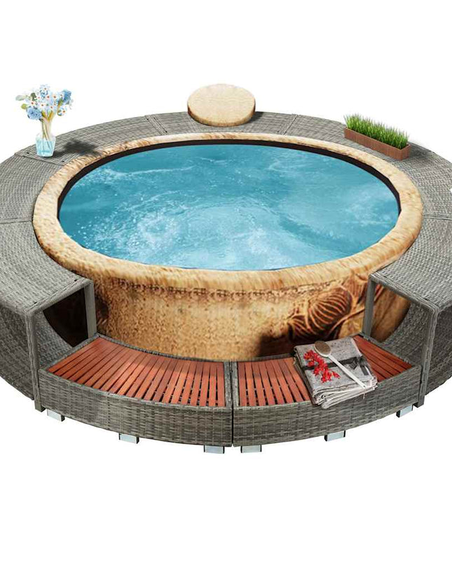 Hottub-Ombouw Poly Rattan