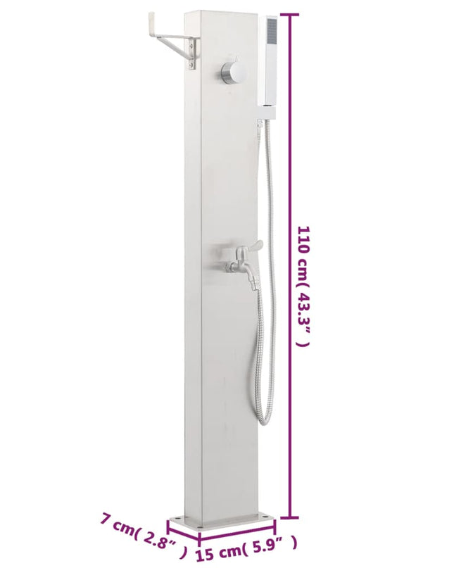 Tuindouchekraan 110 Cm Roestvrij Staal