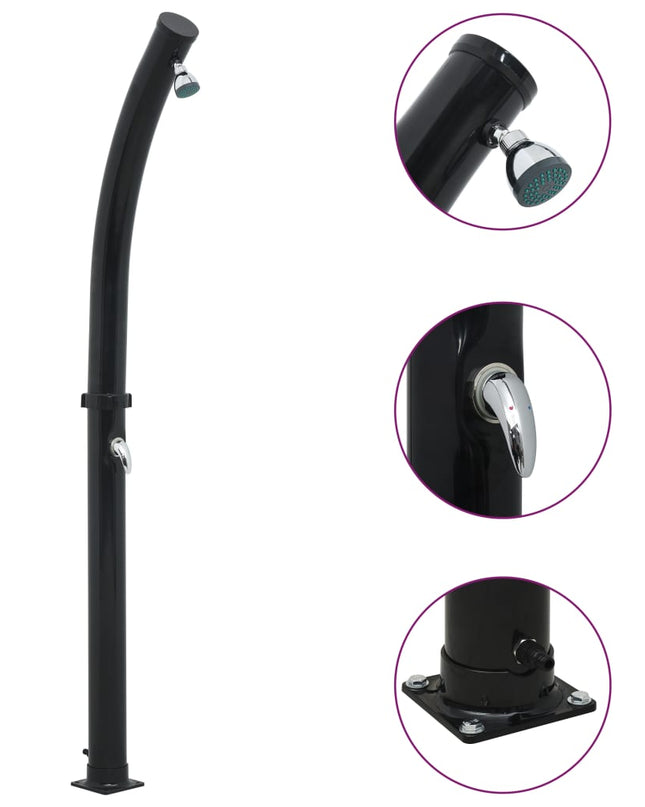 Solardouche 20 L 214 Cm Zwart