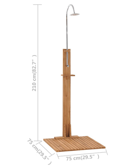 Buitendouche 75X75X210 Cm Massief Teakhout