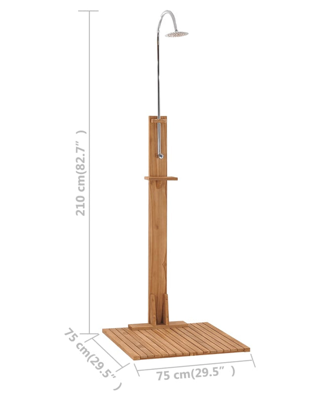 Buitendouche 75X75X210 Cm Massief Teakhout