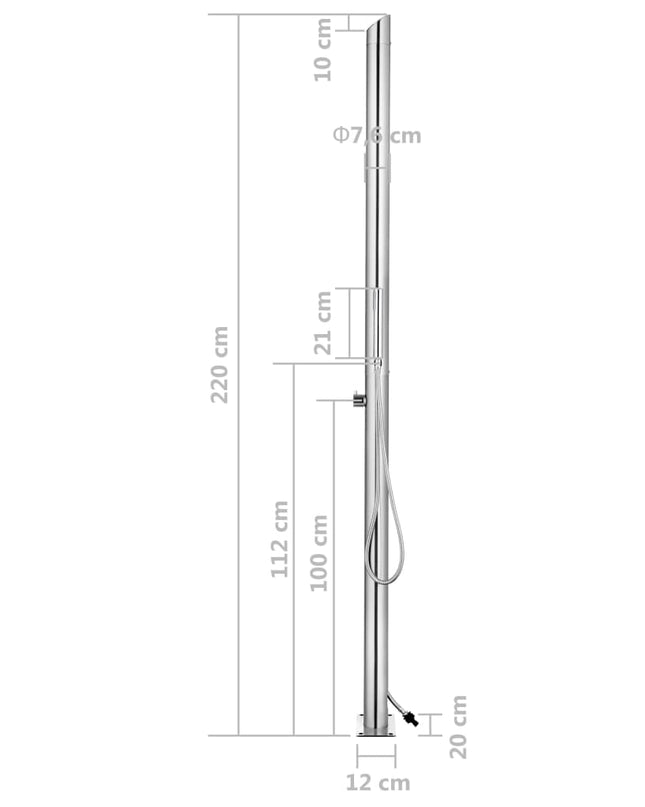 Buitendouche 220 Cm Roestvrij Staal