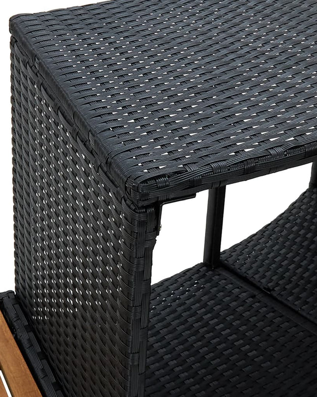 Spa-Ombouw Poly Rattan En Massief Acaciahout Zwart Groen