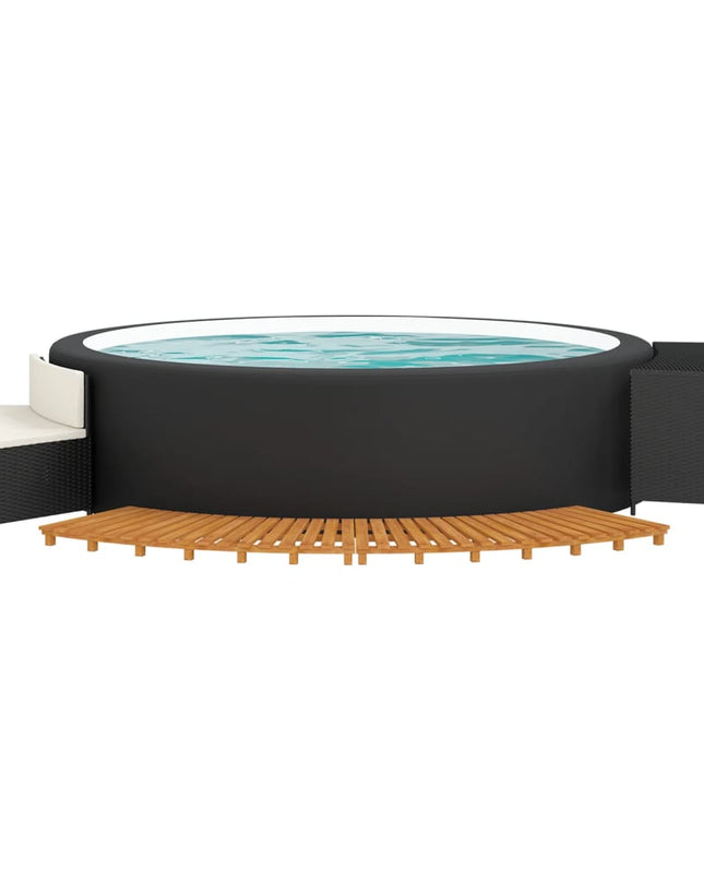 Hottub-Ombouw Poly Rattan En Massief Acaciahout