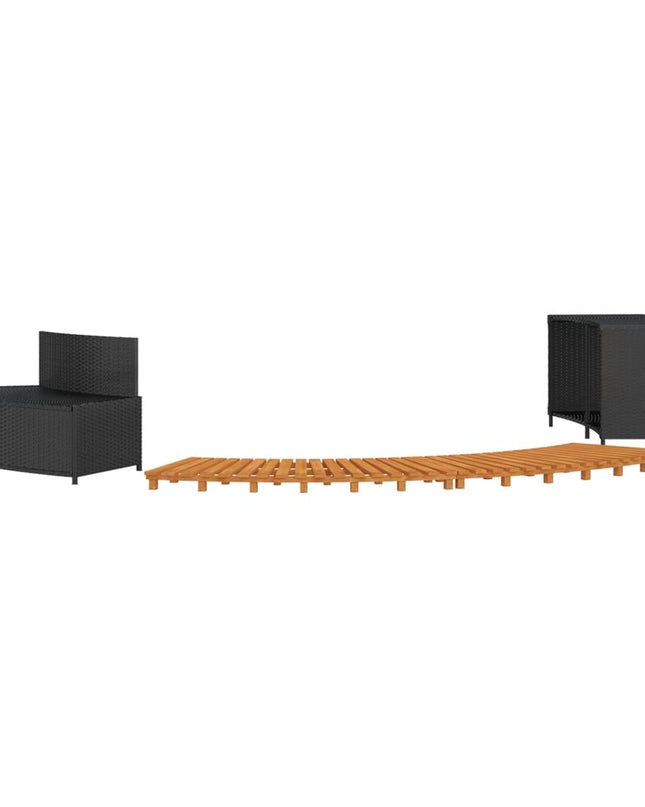 Hottub-Ombouw Poly Rattan En Massief Acaciahout