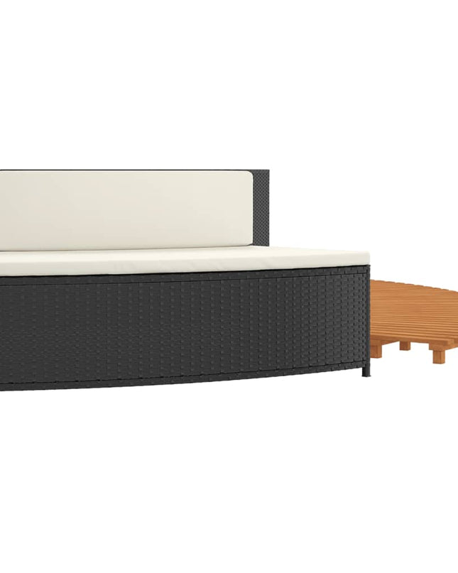 Hottub-Ombouw Poly Rattan En Massief Acaciahout