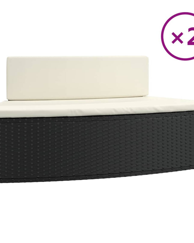Spa-Bankjes Met Kussens 2 St Poly Rattan