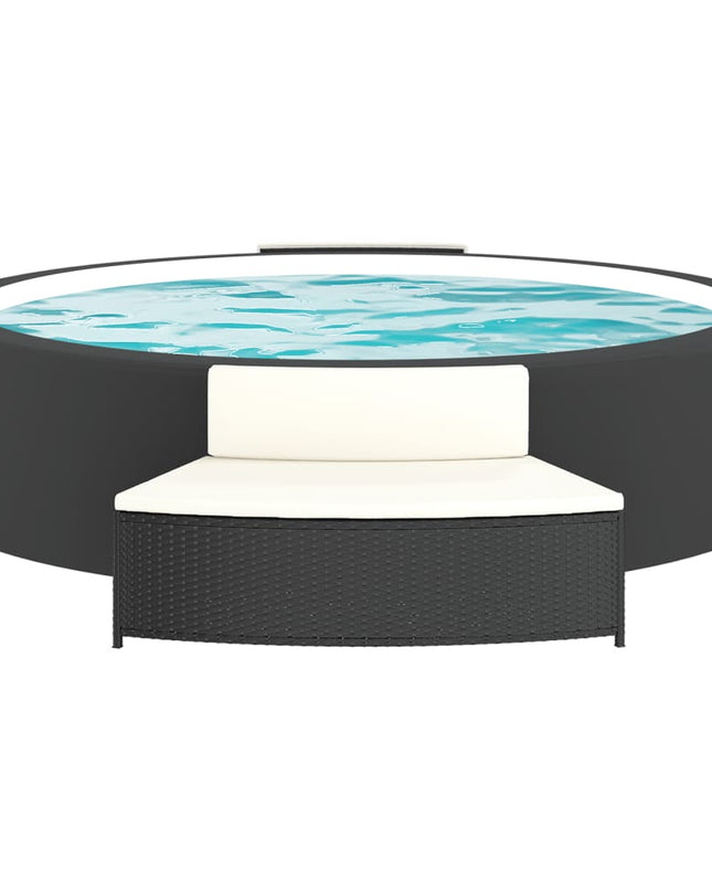 Spa-Bankjes Met Kussens 2 St Poly Rattan