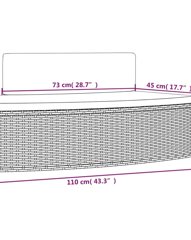 Spa-Bankjes Met Kussens 2 St Poly Rattan