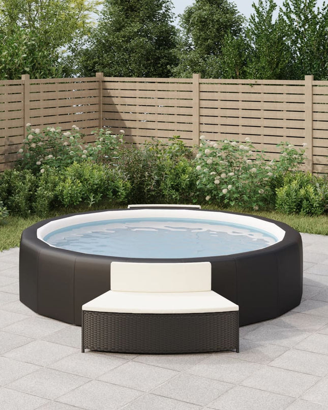 Spa-Bankjes Met Kussens 2 St Poly Rattan