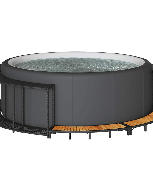 Hottub Ombouw Opbergruimte En Houten Opstapje Poly Rattan