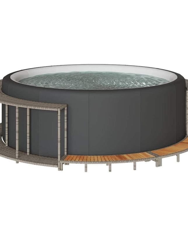 Hottub Ombouw Opbergruimte En Houten Opstapje Poly Rattan