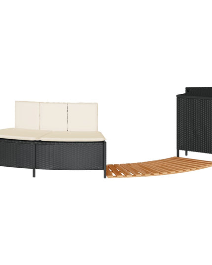 Hottub-Ombouw Poly Rattan En Massief Acaciahout