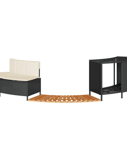 Hottub-Ombouw Poly Rattan En Massief Acaciahout