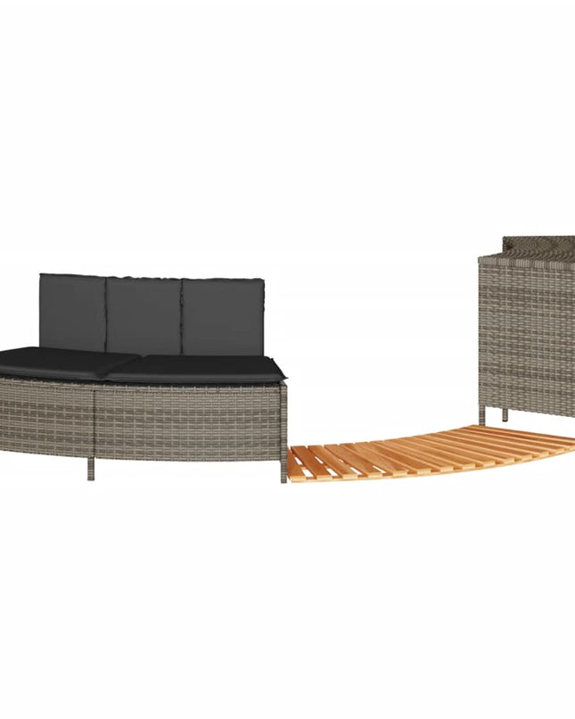 Hottub-Ombouw Poly Rattan Massief Acaciahout