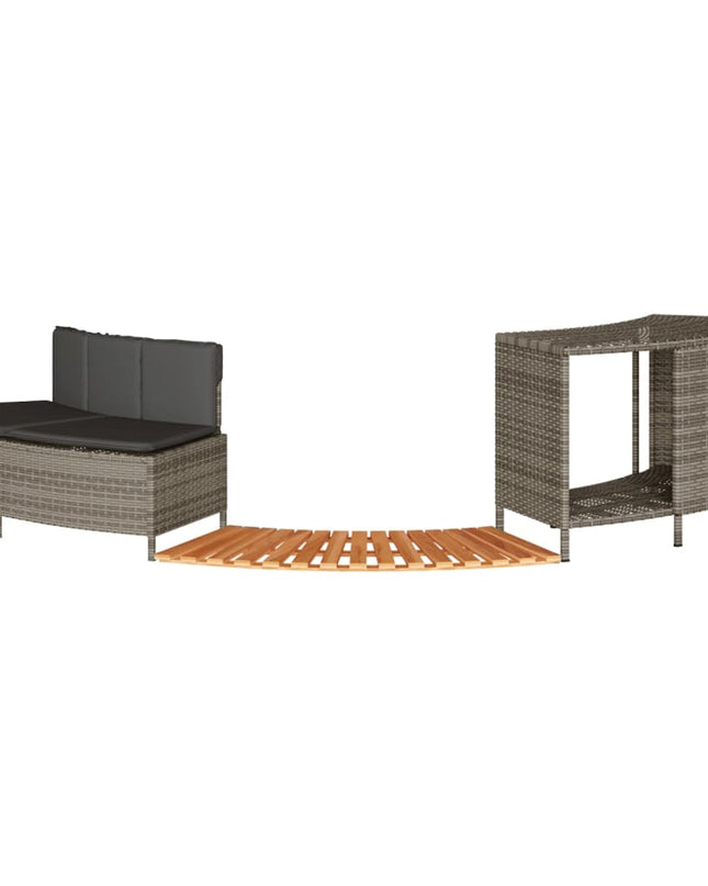 Hottub-Ombouw Poly Rattan Massief Acaciahout