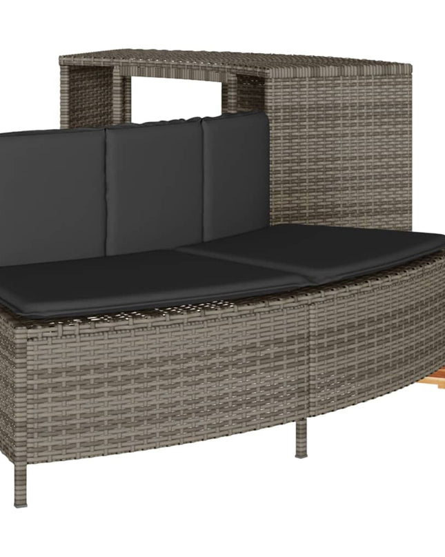 Hottub-Ombouw Poly Rattan Massief Acaciahout